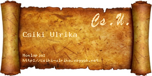 Csiki Ulrika névjegykártya